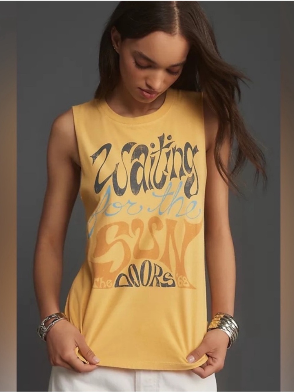 Anthropologie Letluv The Doors Waiting for the Sun Graphic Tank